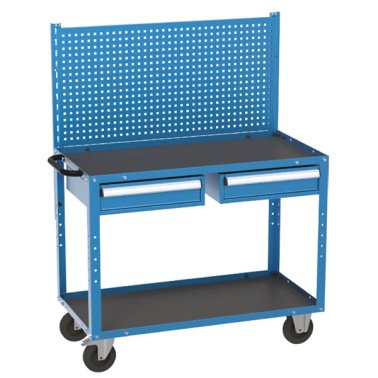Banc de lucru mobil cu raft, 2 sertare si panou perforat 1120x570x900 mm