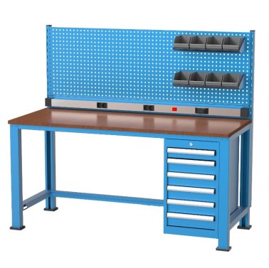 Banc de lucru cu instalatie electrica cu 6 sertare si 8 cutii 1700x700x850mm