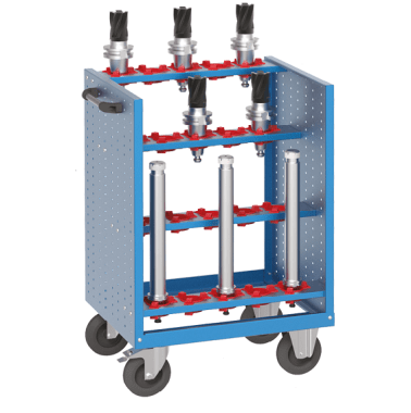 Carucior transport cu 20 locasuri scule CNC