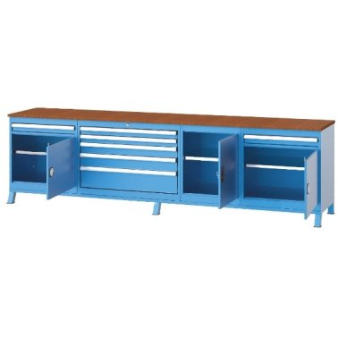 Banc de lucru cu 7 sertare si 3 dulapuri cu raft 3000x600x850mm