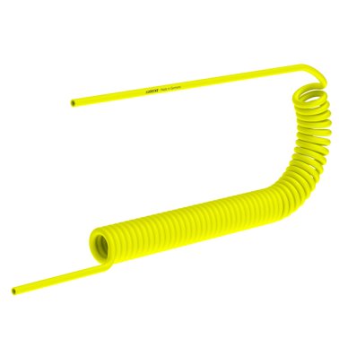 Furtun spiralat aer comprimat MODY din PUR fara racorduri, galben, 6 mm
