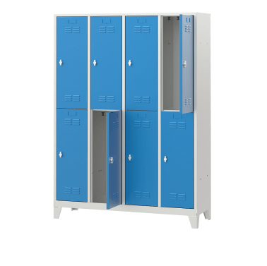Vestiar metalic pe doua niveluri cu 8 usi 1200x400x1850mm