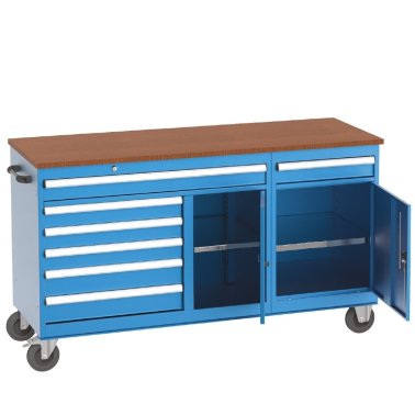 Banc de lucru mobil cu 7 sertare si 2 rafturi, 1700x600x960mm