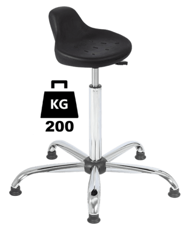 Taburet industrial HOKER Heavy Duty poliuretan WLL=200kg H=560-810mm cu suport