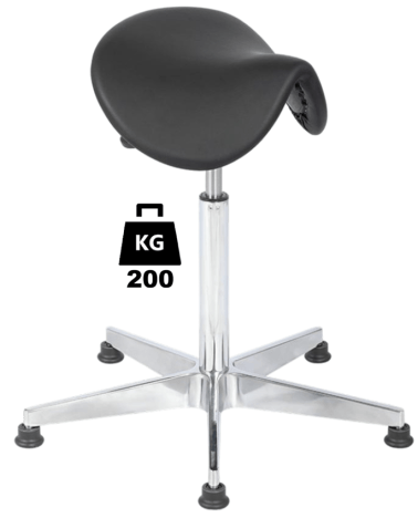 Taburet industrial SADDLE Heavy Duty poliuretan WLL=200kg H=565-810mm