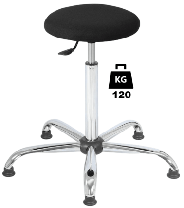 Taburet industrial STOOL Standard textil WLL=120kg H=585-835mm negru industrial