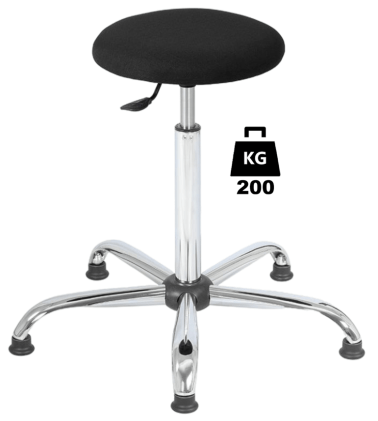 Taburet industrial STOOL Heavy Duty cu husa din vinil WLL=200kg H=585-835mm cu suport