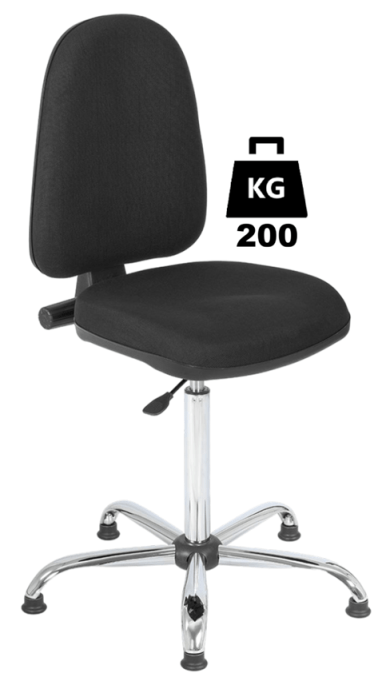 Scaun uz industrial cu husa textila BASIC Heavy Duty WLL=200kg H=610-870mm gri industrial cu suport si cotiere reglabile