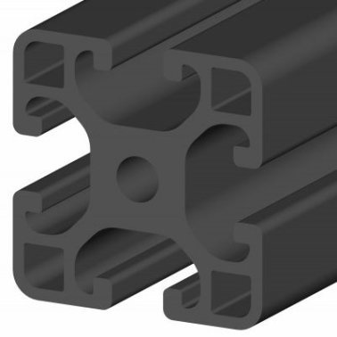 Profil aluminiu compatibil ITEM 40x40 Sistem 40 LIGHT canal 8, Negru, Lungime 6000mm