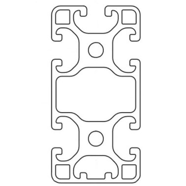 Profil aluminiu compatibil ITEM 40x80 Sistem 40 LIGHT Canal 8, 1 Latura ingusta inchisa