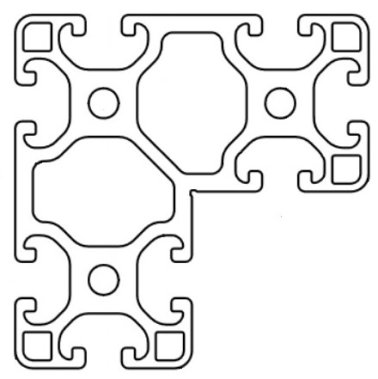 Profil aluminiu compatibil ITEM 40x40x80 Sistem 40 LIGHT Canal 8