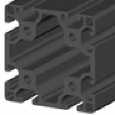 Profil aluminiu compatibil ITEM 80x80 Sistem 40 LIGHT Canal 8, Negru