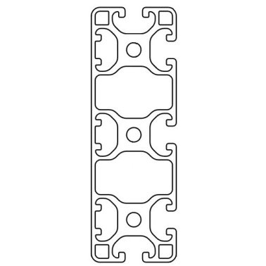 Profil aluminiu compatibil ITEM 40x120 Sistem 40 LIGHT Canal 8, Latura lunga inchisa