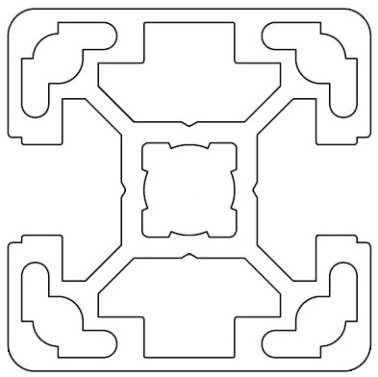 Profil aluminiu standard industrial 40x40 Serie 2, Sistem 40 LIGHT Canal 10, 2 laturi paralele inchise