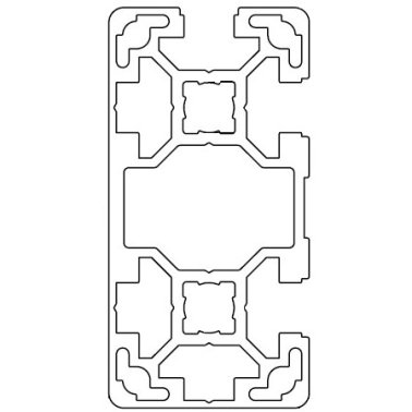 Profil aluminiu standard industrial 40x80 Seria 2, Sistem 40 LIGHT Canal 10, 2 laturi inchise