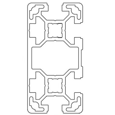 Profil aluminiu standard industrial 40x80 Serie 2, Sistem 40 LIGHT Canal 10, 1 latura inchisa