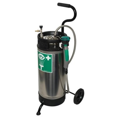 Statie mobila de spalare a ochilor cu rezervor din otel inoxidabil montat pe carucior