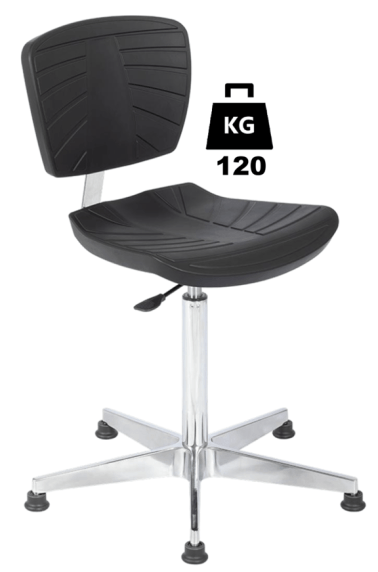 Scaun uz industrial poliuretan COMFORT Standard WLL=120kg H=550-800mm cu suport picioare