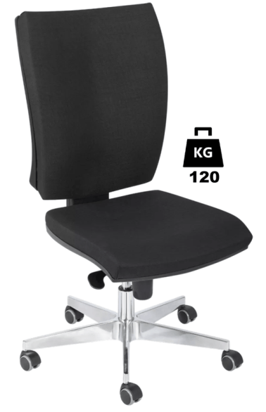 Scaun uz industrial cu husa textila SUPERIOR 1 WLL=120kg H=420-480mm negru industrial cu roti din metal