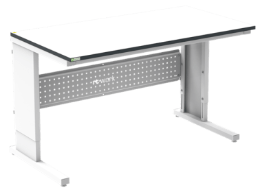 Masa de lucru ESD inaltimea reglabila manual sistem L 1500/800 dreptunghiular gri deschis