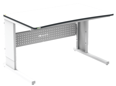 Masa de lucru ESD inaltimea reglabila manual sistem L 1500/900 ergonomic gri deschis