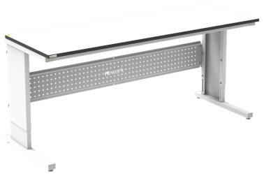 Masa de lucru ESD inaltimea reglabila manual sistem L 2000/700 dreptunghiular gri deschis
