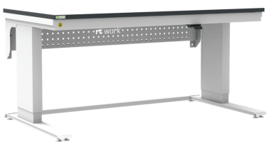 Masa de lucru ESD inaltimea reglabila electric sistem L-Light 1500/800 dreptunghiular gri deschis