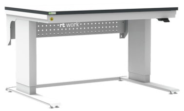 Masa de lucru ESD inaltimea reglabila electric sistem L-Heavy Duty 1200/800 dreptunghiular gri deschis