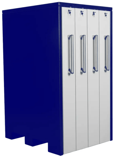 Dulap metalic cu 4 sertare verticale latime 4x200mm 1290x1300x2515 gri inchis/gri inchis