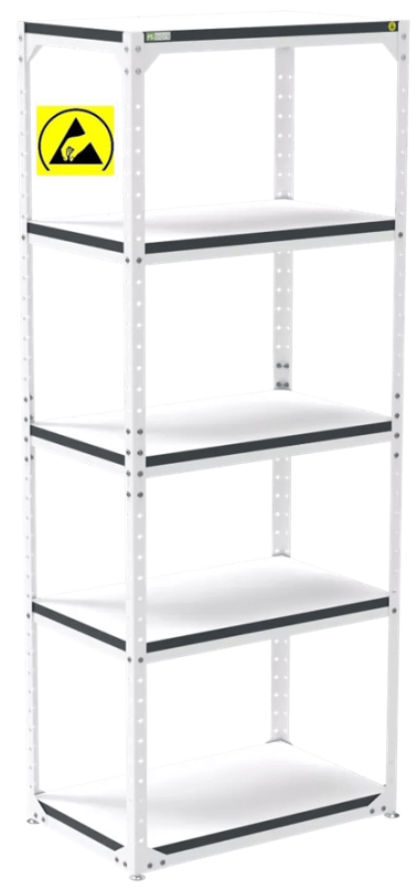 Raft depozitare ESD reglabil 800x500x2000mm disipativ negru