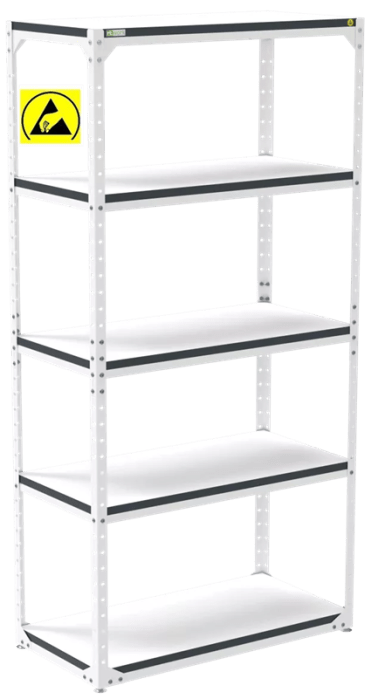 Raft depozitare ESD reglabil 1000x500x2000mm disipativ negru