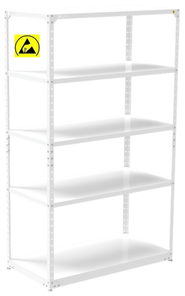 Raft depozitare ESD reglabil 1200x500x2000mm metal negru