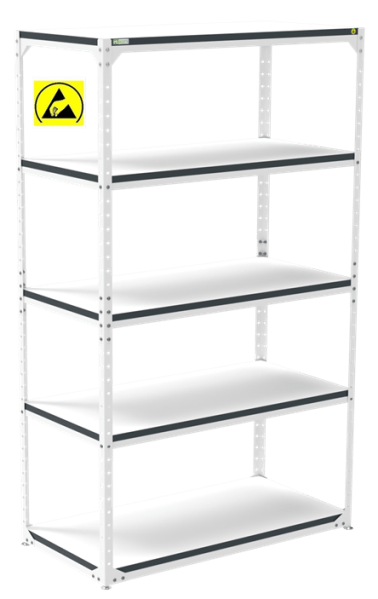 Raft depozitare ESD reglabil 1200x500x2000mm disipativ gri