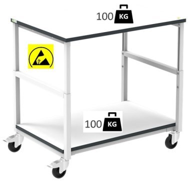 Carucior ESD Basic gri deschis 1000 mm