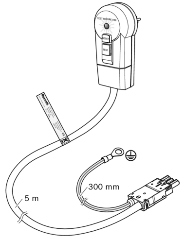 Cablu de alimentare cu modul RCD+PE L=5.0m REXROTH