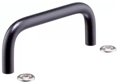 Maner tip U cu saiba EH 24310.0340 din otel acoperit cu plastic negru