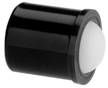 Stift de presiune cu guler si bila POM negru d1=5 mm EH 22080.3105