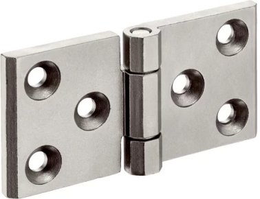 Balamale INOX cu ambele aripi prelungite gauri de montaj cu insertii de centrare b1=120 mm EH 25162.0010