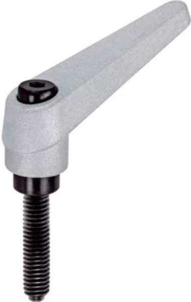 Manetă de fixare ajustabilă, cu șurub de fixare/cu șurub de presiune | d1=14 mm / d2=M6 / l1=25 mm / argintiu | 24410.2163