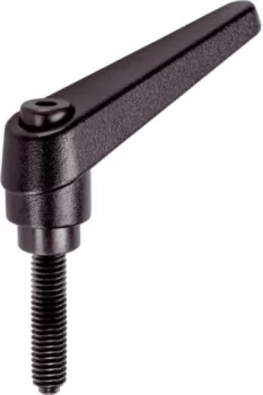 Manetă de fixare ajustabilă, cu șurub de fixare/cu șurub de presiune | d1=14 mm / d2=M6 / l1=20 mm / negru | 24410.2154