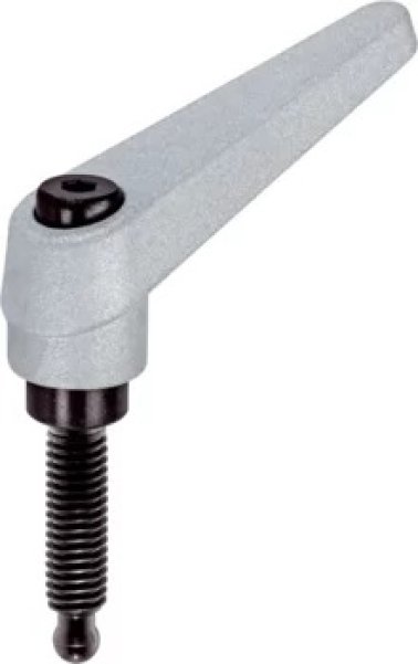 Manetă de fixare ajustabilă, cu șurub de fixare/cu bilă | d1=14 mm / d2=M6 / l1=40 mm / argintiu | 24410.3183