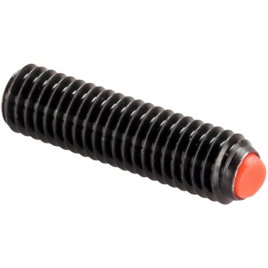 Şuruburi de presiune cu bilă, fără cap, cu bilă teşită/bilă teșită din termoplastic, suprafața de reazem plană (asigurat împotriva rotirii) | d1=M5 / l2=24,8 mm / Oţel tratat termic | 22720.0467