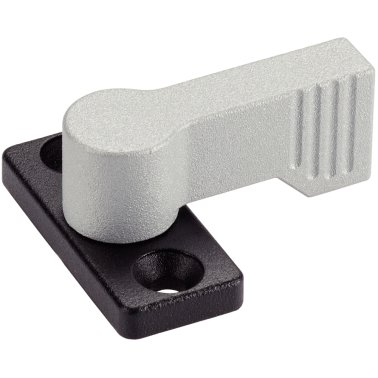 Mâner rotativ, tip fluture, unisens/cu flanşă înşurubabilă | d1=17 mm / l1=55 mm / argintiu | 24101.0204