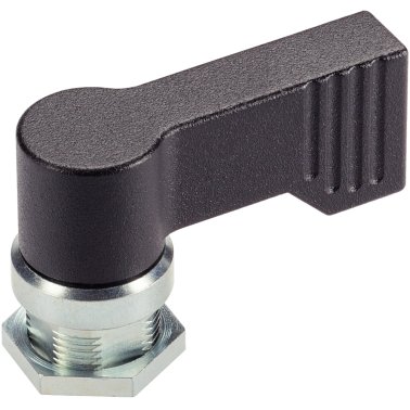 Mâner rotativ, tip fluture, unisens/cu filet exterior | d1=17 mm / l1=40 mm / negru | 24101.0262