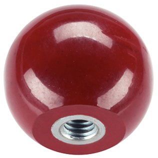 Butoane sferice, DIN 319/cu bucşă filetată, forma E | d1=20 mm / roşu | 24560.0620