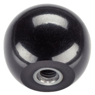Maner sferic, DIN 319/cu bucşă filetată, forma E | d1=25 mm / negru | 24560.0125