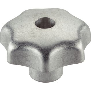 Mânere tip stea, DIN 6336 metal neferos/cu filet, cu gaură de trecere, forma D | d1=40 mm / nepolizat | 24660.0340