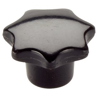 Mânere tip stea, DIN 6336 material plastic/cu bucşă filetată, forma K | d1=32 mm / oțel | 24670.0232