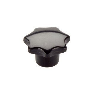 Mânere tip stea, DIN 6336 material plastic/cu bucşă filetată, forma K | d1=80 mm / oțel inoxidabil | 24670.1280