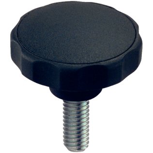 Şuruburi pt. mâner stea, plastic | d1=40 mm / d2=M5 / l=18 mm / negru | 24750.0220